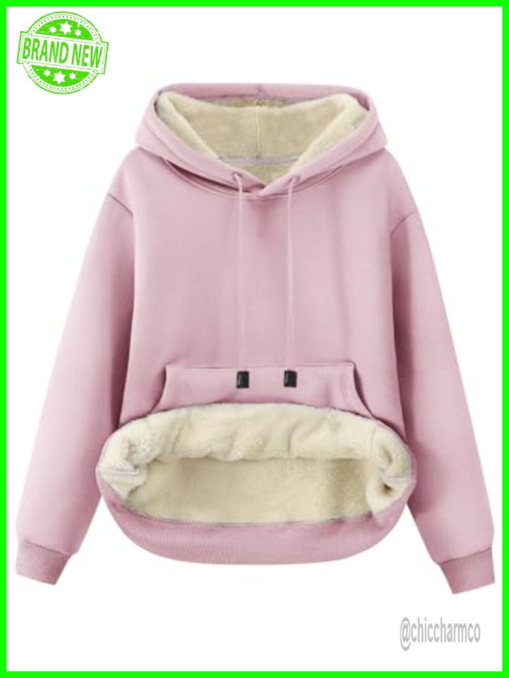 Sherpa Fleece Lined Hoodie Sweatshirt Warm Winter Pullover